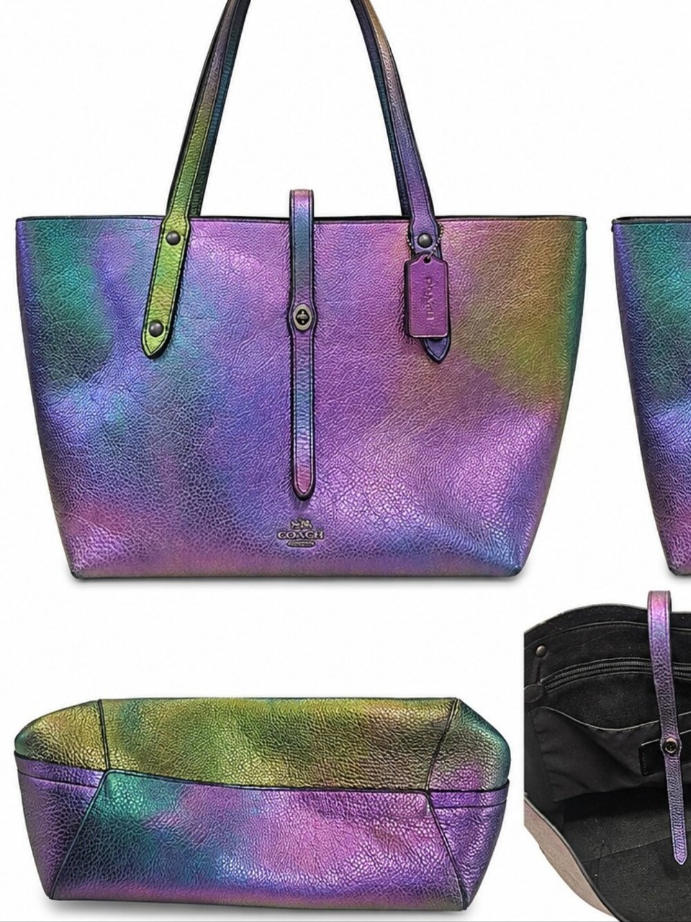 Coach Iridescent Leather Market Tote